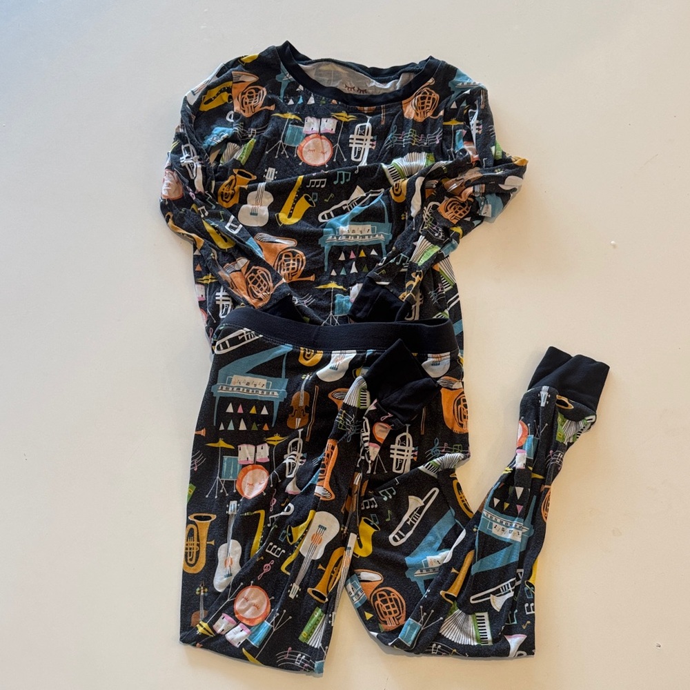 Little Sleepes Boys 4t Musical Instrument Print Pajama Set